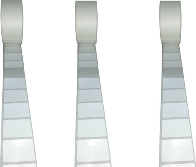 Solitaire 38x25 Non Tearable,Pack Of 3,1 roll of 2000 labels,Total 6000 Labels,For Silver Self Paper Label(White)