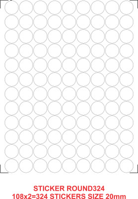 selfadhesive ROUND324 STICKER (PACK OF 3 SHEETS) Self-Adhesive Paper Label(White)