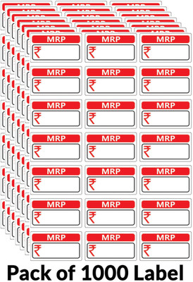 ShubhFly MRP Self Adhesive 1000 Stickers Self Adhesive Paper Label(Red)