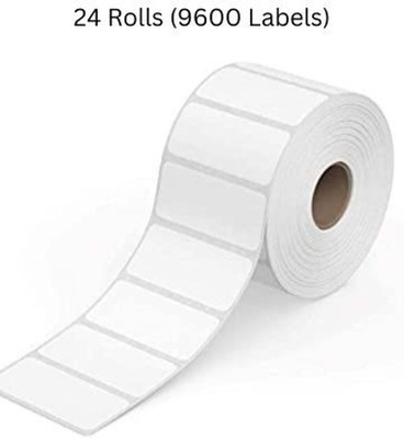 Semana DirectThermal BarcodeLabel 50x25mm,2x1inch,1Up,400LabelsPerRoll;Pack Of 24 Rolls Self Adhesive Paper Label(White)