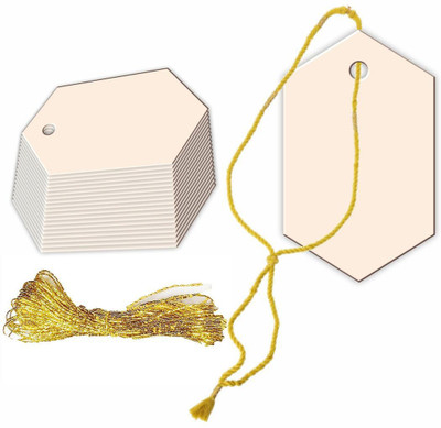 KREEPO Handmade Tag Write Your Own Message for Gift, Party & Celebration(50pcs) Non-Adhesive Paper Label(Biscuit)