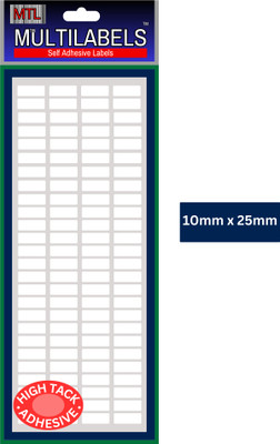 MULTILABELS 10mm x 25mm Self-Adhesive Label Pack 1008 labels Self Paper Label(White)