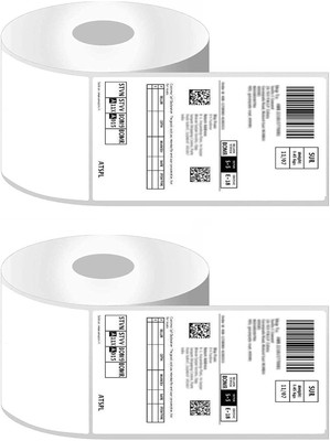 Polly N Box 4X6 Inch Direct Thermal Label Rolls Address Stickers for Ecommerce Shipment Strong Adhesive Label Paper Label Pack of 2 Paper Label(White)