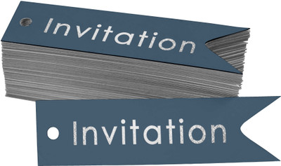Inkdotpot Silver Foil Paper Hang Tags Invitation Party Favor Tags 100 Pieces No Paper Label(Blue)