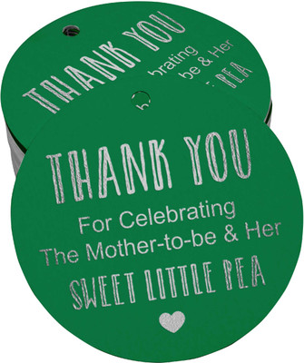 Inkdotpot Thank You for Celebrating The Mother to Be Baby Shower Favor Paper Tags 100 Pcs No Paper Label(Green)