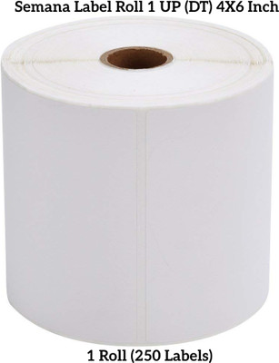 Semana DirectThermal BarcodeLabel 4x6Inch(100X150mm)1Up,250Label perRoll(Pack Of 1Roll) Self Adhesive Paper Label(White)
