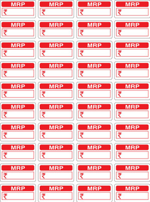 NP LABEL MRP Stickers for General Use - 37X20mm (500 Labels Per Packet) Self Adhesive Paper Label(Red)