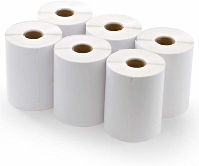 True-Ally 4 x 6 Inch / 100 x 150mm Direct thermal Barcode label (400 label/Roll) total 2400 Sticker Permanent Paper Label(White)