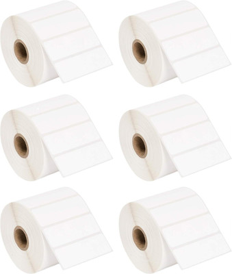 True-Ally Direct Thermal Barcode Label Sticker-50x15mm-2000 Labels/Roll- Pack of 6 Rolls Self Adhesive Paper Label(White)