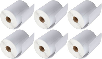 AyriCart ( Pack of 6 ) Direct Thermal Shipping 400 Labels Printer Sticker Roll White 4x6 Sticky Paper Label(6 Rolls x 400 Labels)
