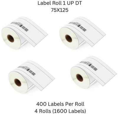 Semana 75X125mm(3X5Inch)DirectThermalBarcodeLabel 1UP,400LabelsPerRoll(PackOf4Rolls) Self Adhesive Paper Label(White)
