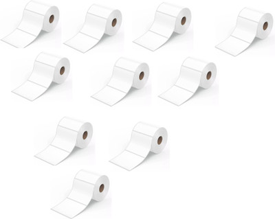 Solitaire 50x50 Direct Thermal Label,1 Roll Of 250 Pcs,Pack Of 10 Rolls,Total 2500 Label Self Paper Label(White)