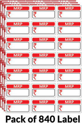 ShubhFly MRP Self Adhesive 840 Stickers Self Adhesive Paper Label(Red)