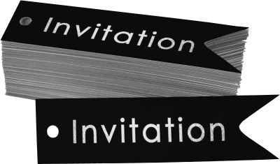 Inkdotpot Silver Foil Invitation Party Tags Favor Hang Paper Tags 100 Pieces No Paper Label(Black)