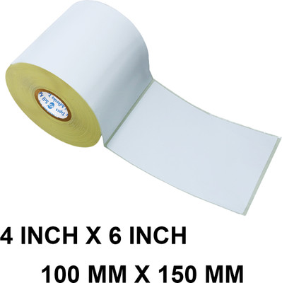 VCR Self-adhesive Direct Thermal Label Sticker - 4 x 6 inches - 400 Labels Per Roll Paper Label(White)