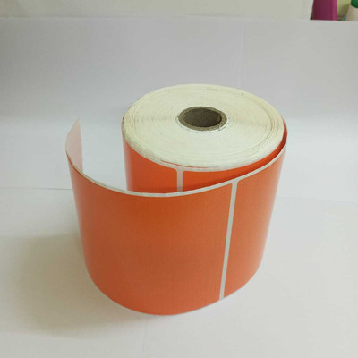 SMARTSON 100 x 150mm/ 1UP, Orange Chromo Barcoad Label (One Roll of 500 Labels Pack of 1) Self-Adhesive Paper Label(Orange)