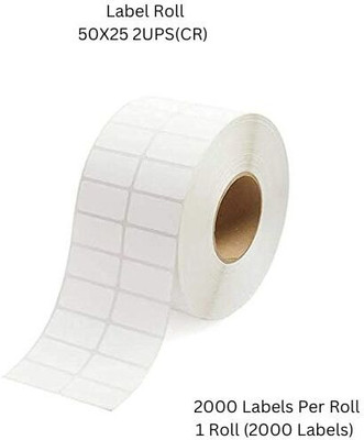 Seeka ChromoBarcodeLabel 50X25mm 2UPS,2000LabelsPerRoll(PackOf1Roll)RibbonRequired Self_Adhesive Paper Label(White)