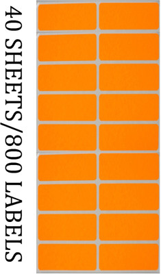 CLAPPERZZ Rectangular Colored Sticker Labels Adhesive Label Neon Orange Self-adhesive Paper Label(Orange)