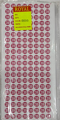 ROYAL STIC No. 39 Self Adhesive Paper Label(White, Red)