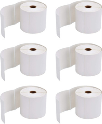 BlackDreams Paper Label Stickers 100x150mm(4x6 inch) Direct Thermal Label/Sticker(no ribbon required) Plain White 1 Inch core Inside Winding 250 Labels/Roll for All Bacode Printer, Weighing scale, direct thrermal printers. Paper Label(Plain White)