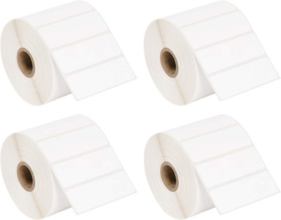 True-Ally Direct Thermal Barcode Label Sticker-50x15mm-2000 Labels/Roll- 4 Rolls Self Adhesive Paper Label(White)