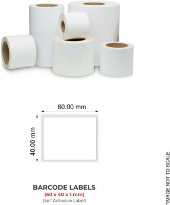 NEELGAGAN Barcode Labels (60mm x 40mm x 1), 1500 Labels Per Roll Self Adhesive Label Paper Label(White)
