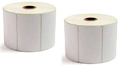 Solitaire 50x30 Chromo/Paper Label,1 UP, Pack Of 2,1 roll of 2000 label,Total 4000 Label self Paper Label(White)
