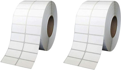 True-Ally 38x25 Direct Thermal Barcode Label Sticker-1.5 x 1 inch- 2Ups - 2000 Labels/Roll White Self Adhesive Sticker for Printing Barcoding (Pack of 2) Paper Label(White)