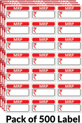 ShubhFly MRP Self Adhesive 500 Stickers Self Adhesive Paper Label(Red)
