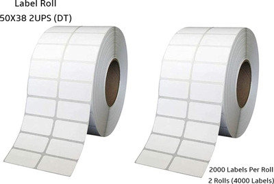 Semana DirectThermal BarcodeLabel50x38mm(2x1.5Inch)2UPS,2000LabelsPerRoll(PackOf2Rolls) Self Adhesive Paper Label(White)