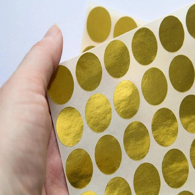 True-Ally 225 Pcs Metallic Golden Color 25mm Round Self Adhesive Sticker Writable Surface for Envelope Closure , File Classification, Calendar Planner Paper Label(Metallic Golden)