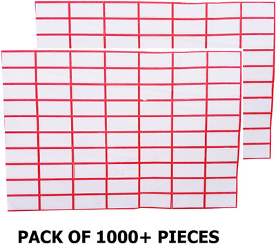 Printon 1000 Pcs Price Tag Label Sticker MRP Sticker (30x10 mm) Self Adhesive Paper Label(White, Red Border)