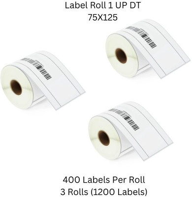 Semana 75X125mm(3X5Inch)DirectThermalBarcodeLabel 1UP,400LabelsPerRoll(PackOf3Rolls) Self Adhesive Paper Label(White)