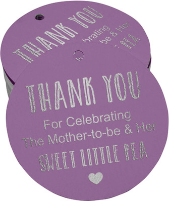 Inkdotpot Thank You for Celebrating The Mother to Be Baby Shower Favor Paper Tags 100 Pcs No Paper Label(Purple)