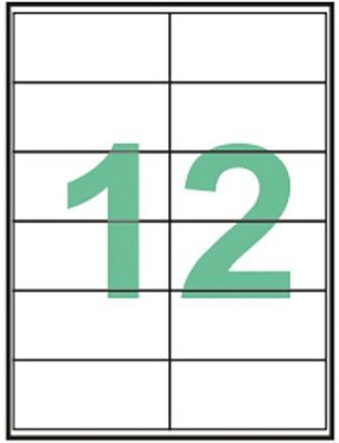 DESMAT A4 sheet 12label and sticker Self-adhesive Paper Label(White)