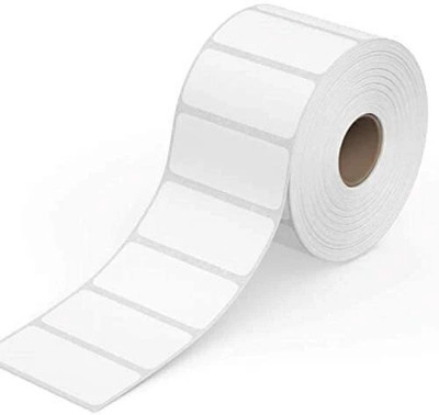 BDOUBLEU 50x25mm Direct Thermal Barcode Label Sticker, 2x1 inches-1000 Labels Per Roll White Self Adhesive Sticker for Barcoding Paper Label(White)