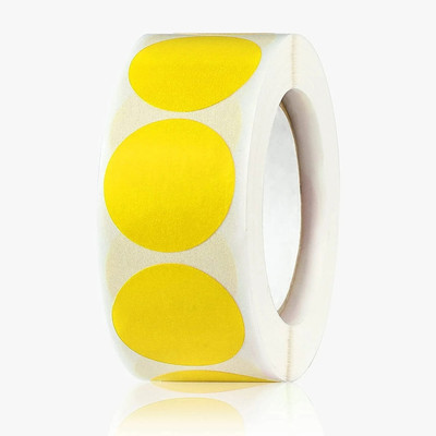 True-Ally 3000 Pcs Yellow Color 1 Inch Round Dot Self Adhesive Stickers Writable Surface for Inventory Organize, File Classification, Calendar Planner (Bright Yellow)) Paper Label(Yellow)