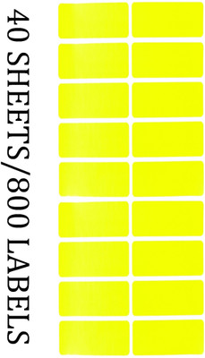 CLAPPERZZ Neon Green 40x20mm Rectangular Labels - Adhesive Stickers Self-adhesive Paper Label(Neon Green)
