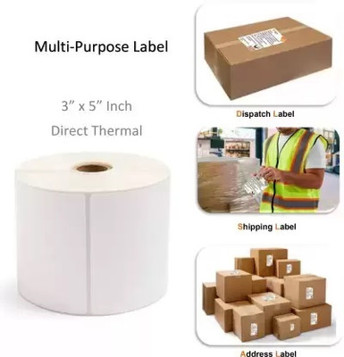 COSHMOSH 3X5 Direct Thermal (DT) SELF ADHESIVE Paper Label(White, Pack of 5 Roll)