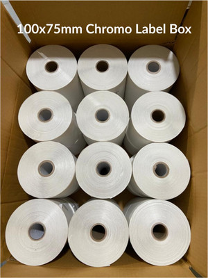 labelkart Hot Melt Adhesive (Permanent) Paper Label(White)