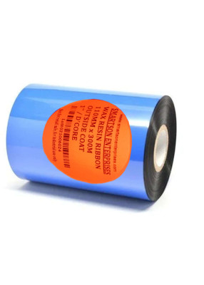 SMARTSON Wax Resin Ribbon Ink Outside 110mm x 300meter for Label, Tag & Barcode Printing No Paper Label(Black)