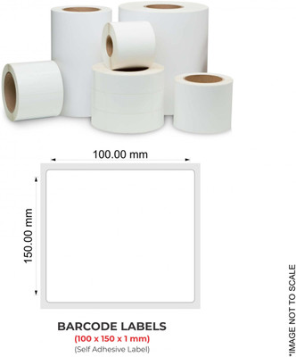 NEELGAGAN Barcode Labels -Shipping Labels(100mm x 150mm x 1) 300 Labels Per Roll Self Adhesive Label Paper Label(White)