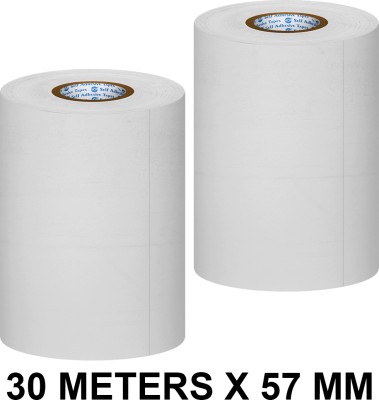 VCR Thermal Paper POS Roll - 57mm / 2 inches Width x 30 Meters in Length Pack of 2 Rolls for Printing Receipts Billing Machines/Register- 55GSM Thickness Paper Label(White)