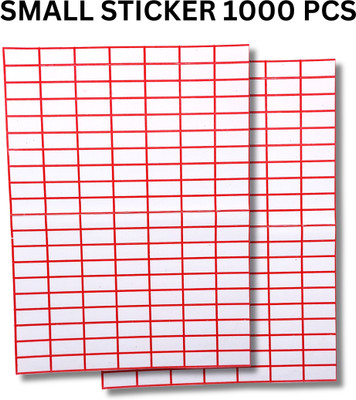Printon 1000 Pcs Price Tag Label Sticker MRP Sticker (30x10 mm) Self Adhesive Paper Label(White, Red Border)