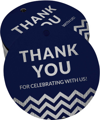 Inkdotpot 100 Pcs Thank You for Celebrating with Us Bridal Baby Shower Birthday Favor Tags No Paper Label(Blue)