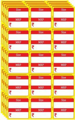 GOGRAIN MRP with Size Self Adhesive 600 Stickers Self Adhesive Paper Label SELF Paper Label(Multicolor)