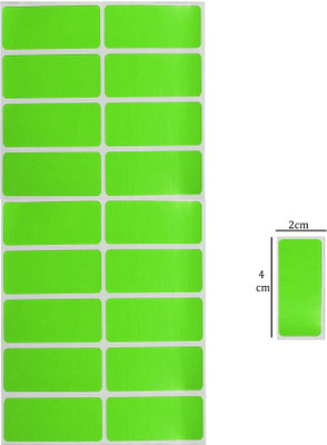 CLAPPERZZ Fluorescent Neon Green Stickers | Small Rectangle Adhesive Labels Self-adhesive Paper Label(Green)