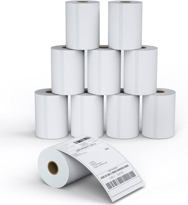 AyriCart ( Pack of 10 ) Direct Thermal Shipping 400 Labels Printer Sticker Roll White 4x6 Sticky Paper Label(10 Rolls x 400 Labels)