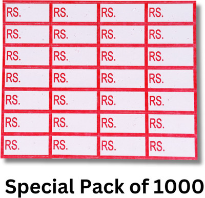 Printon 1000 Pcs RS Tag Label Sticker MRP Sticker Self Adhesive Paper Label(White, Red)