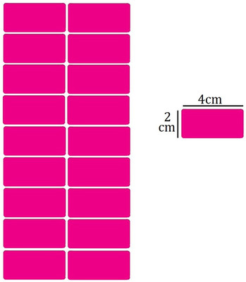 CLAPPERZZ Fluorescent Pink 40x20mm Rectangular Labels - Adhesive Stickers Self-adhesive Paper Label(Pink)